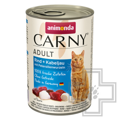 Carny Adult Beef Консервы для взрослых кошек, с говядиной, треской и корнем петрушки