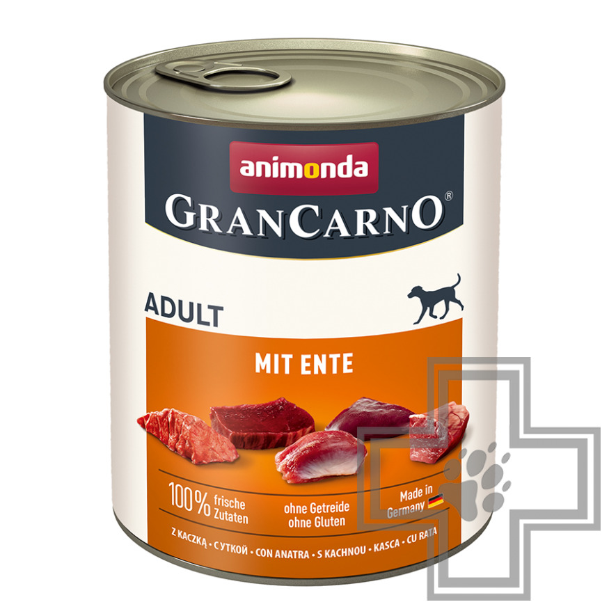 GranCarno Консервы для взрослых собак, с уткой
