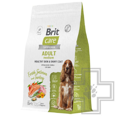 Brit Care Adult Healthy Skin&Shiny Coat Корм для взрослых собак средних пород, с лососем и индейкой