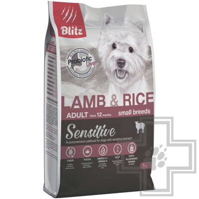 Blitz Sensitive Корм для взрослых собак мелких пород, с ягненком и рисом