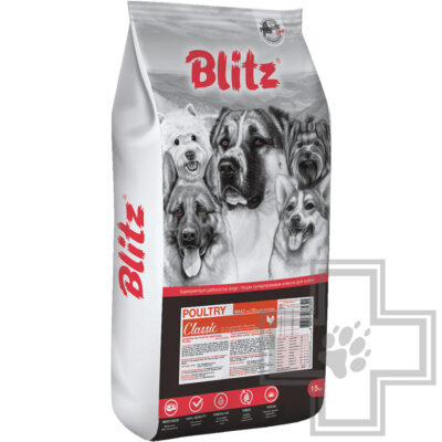 Blitz Poultry Classic Корм для взрослых собак всех пород, с домашней птицей