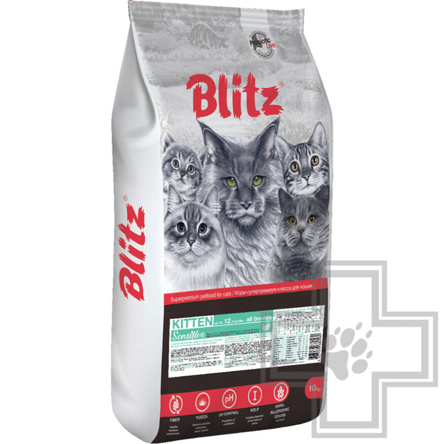 Blitz Sensitive Корм для котят и беременных кошек, с индейкой