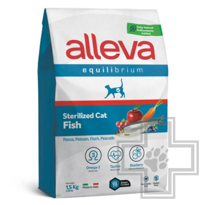 Alleva Equilibrium Корм низкозерновой для взрослых стерилизованных кошек, с рыбой