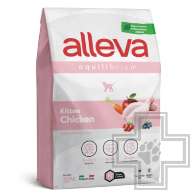Alleva Equilibrium Корм для котят, беременных и кормящих кошек, с курицей