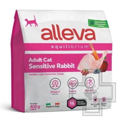 Alleva Equilibrium Sensitive Корм для взрослых кошек с чувствительным пищеварением, с кроликом