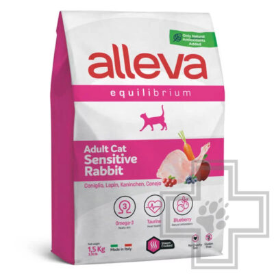 Alleva Equilibrium Sensitive Корм для взрослых кошек с чувствительным пищеварением, с кроликом