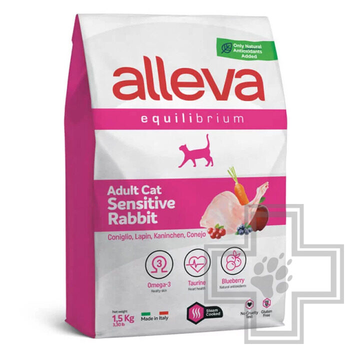 Alleva Equilibrium Sensitive Корм для взрослых кошек с чувствительным пищеварением, с кроликом Alleva Equilibrium Sensitive Корм для взрослых кошек с чувствительным пищеварением, с кроликом