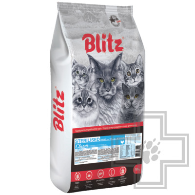 Blitz Classic Корм для взрослых стерилизованных кошек, с курицей