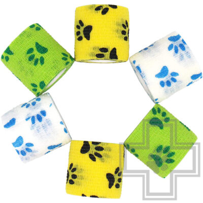 VETЗАБОТА Бинт ветеринарный самофиксирующийся, черный с черепами