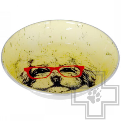 Уют Миска металлическая не скользящая, с рисунком бишона