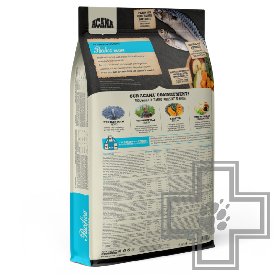 Acana Pacifica Корм беззерновой для собак всех пород и возрастов, с рыбой Acana Pacifica Корм беззерновой для собак всех пород и возрастов, с рыбой