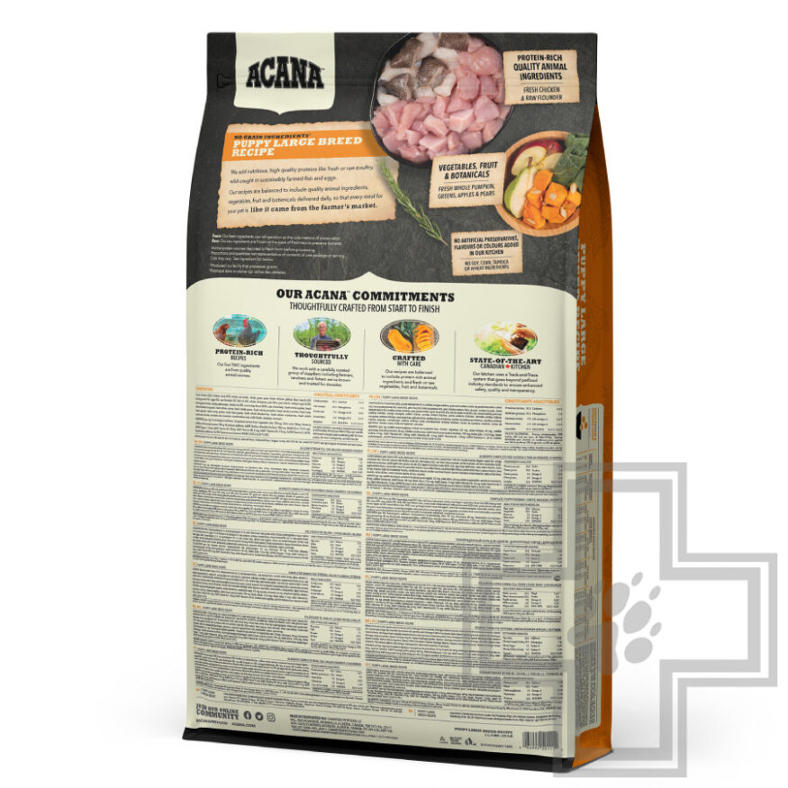 Acana Puppy Large Breed Корм беззерновой для щенков крупных пород, с цыпленком Acana Puppy Large Breed Корм беззерновой для щенков крупных пород, с цыпленком
