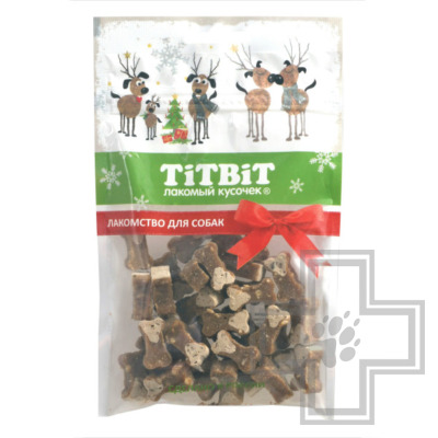 TiTBiT Косточки мясные для собак, с индейкой и творогом (Новогодняя коллекция)