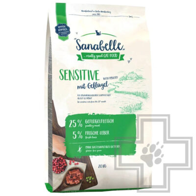 Bosch Sanabelle Sensitive Корм для взрослых кошек с чувствительным пищеварением, с птицей