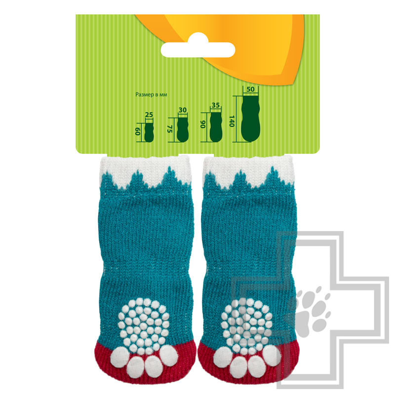 Triol Носки для собак "Собачка", голубые с рисунком