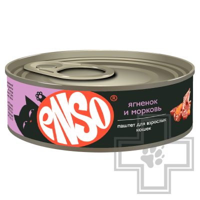 ENSO Консервы для взрослых кошек, с ягненком и морковью