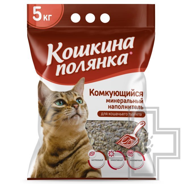 Кошкина полянка Наполнитель бентонитовый комкующийся