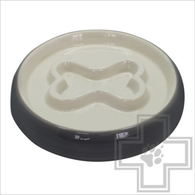 №1 Миска керамическая "Косточка" для собак для медленного поедания корма