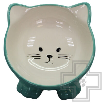 №1 Миска керамическая "Мордочка кошки" на ножках