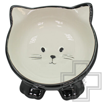 №1 Миска керамическая "Мордочка кошки" на ножках