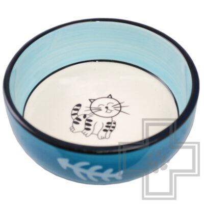 №1 Миска керамическая "Кошка" с косточками