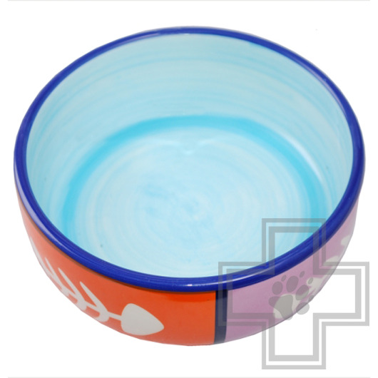 №1 Миска керамическая "Косточки" с полосками