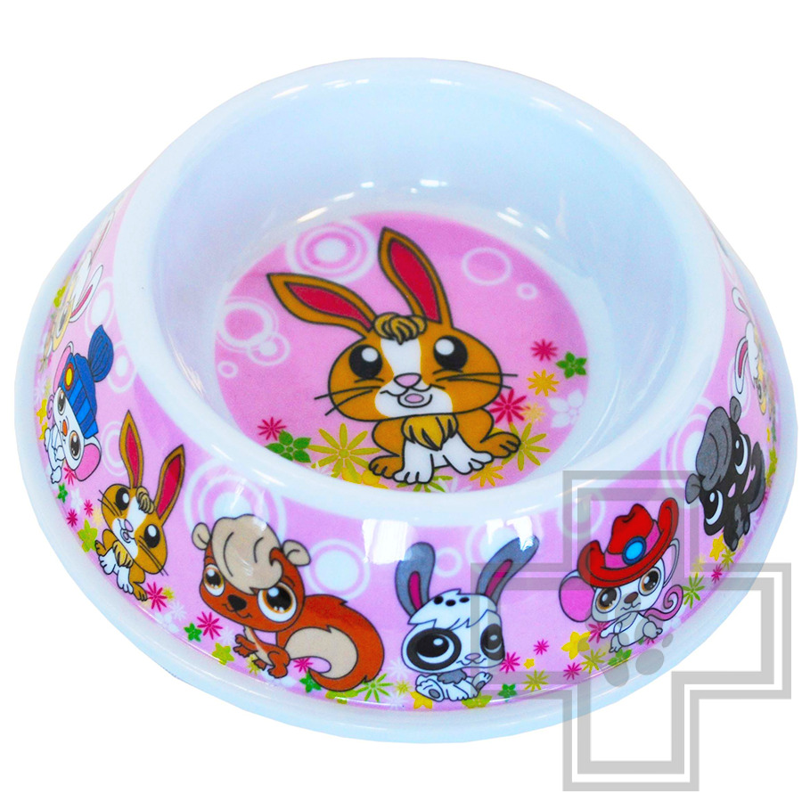 №1 Миска меламиновая "Зайчик" для грызунов