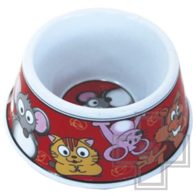 №1 Миска меламиновая для грызунов, красная