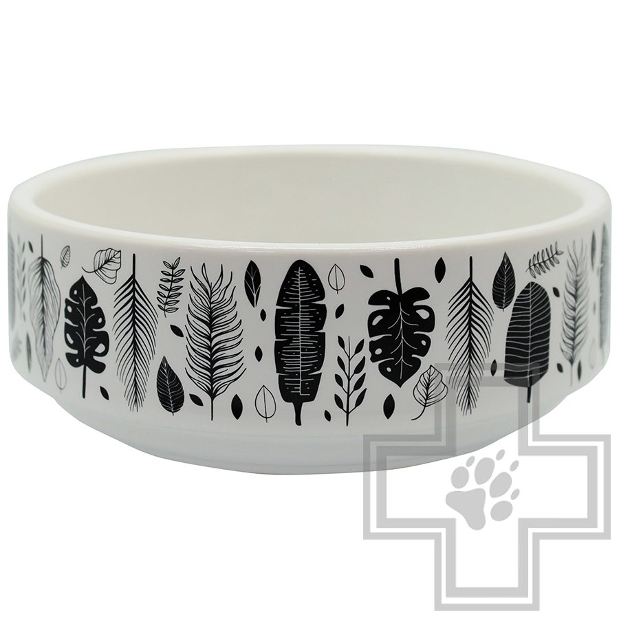 №1 Миска керамическая "Флора" с рисунком на бортике