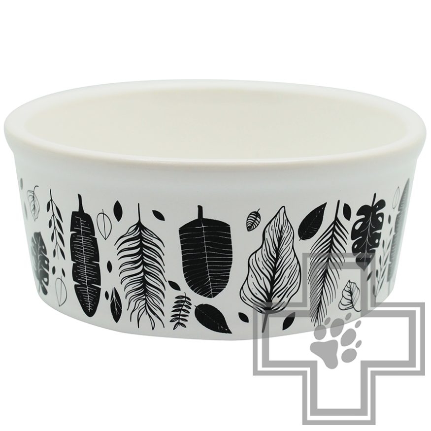 №1 Миска керамическая "Флора" с рисунком на бортике №1 Миска керамическая "Флора" с рисунком на бортике