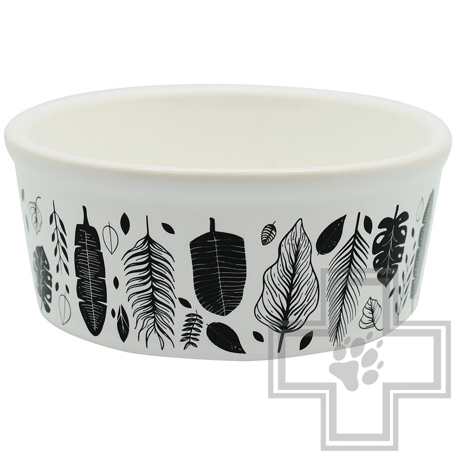 №1 Миска керамическая "Флора" с рисунком на бортике