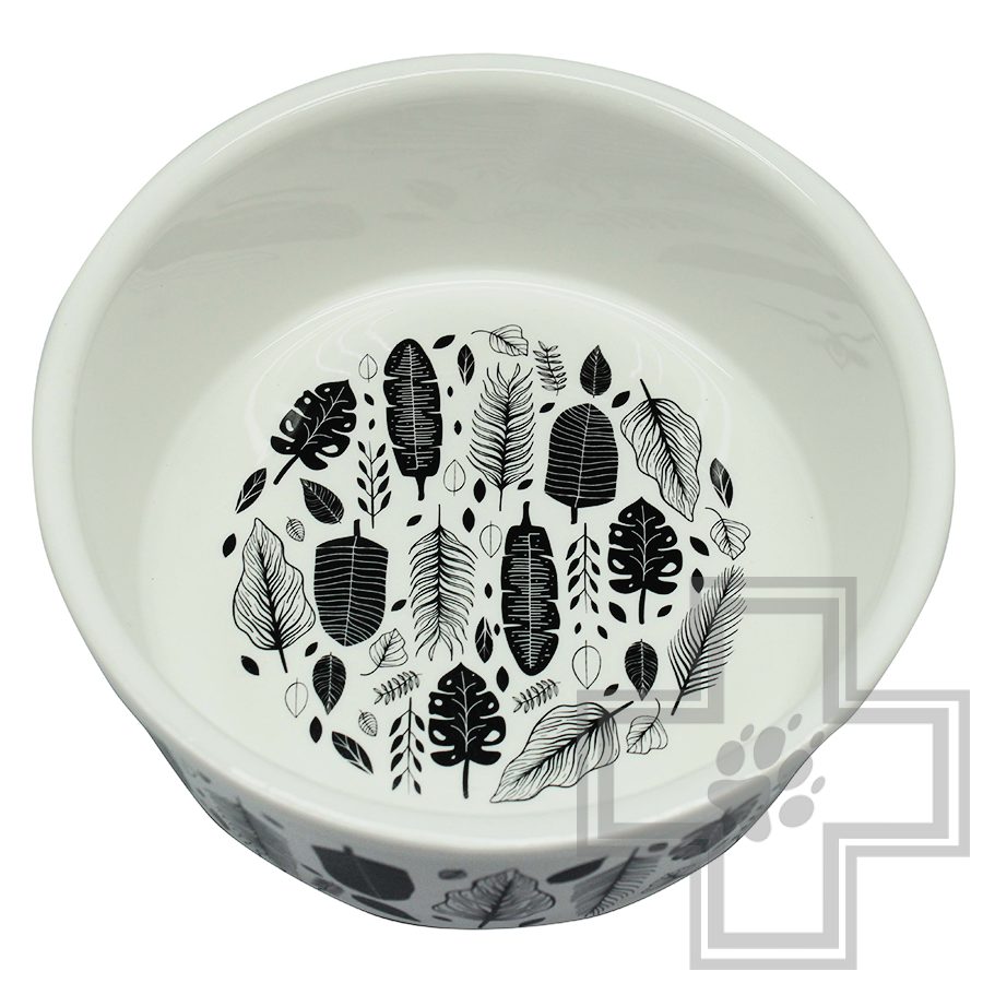 №1 Миска керамическая "Флора" с рисунком на бортике
