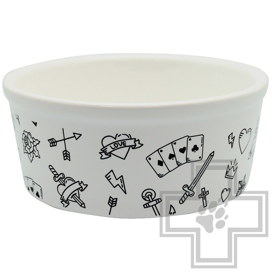 №1 Миска керамическая "LOVE" с рисунком на бортике