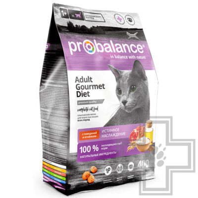 ProBalance Gourmet Diet Корм для взрослых кошек, с говядиной и ягненком