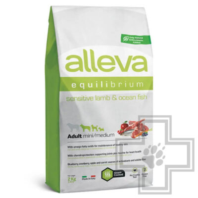Alleva Equilibrium Sensitive Корм для взрослых собак мелких и средних пород, с ягненком и рыбой