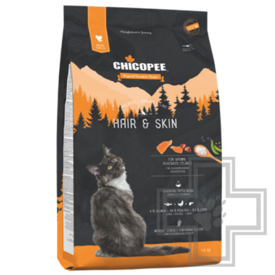 Chicopee HNL Cat Hair & Skin Корм для взрослых кошек для кожи и шерсти, с птицей