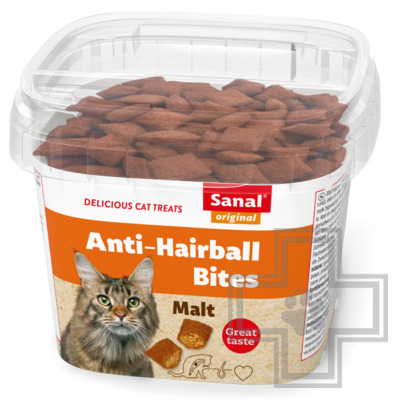 SANAL Malt Bites Anti-Hairball Подушечки для выгонки шерсти для кошек