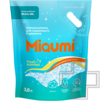 Miaumi Silica Gel Fresh Scented Наполнитель силикогелевый впитывающий, с ароматом свежести