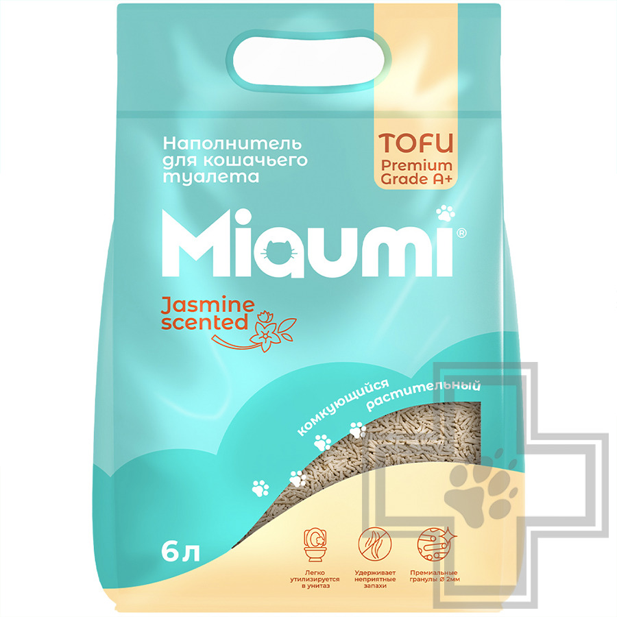 Miaumi TOFU Jasmine Scented Наполнитель растительный комкующийся, с ароматом жасмина