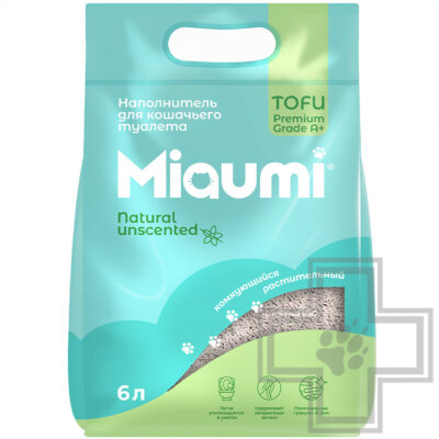 Miaumi TOFU Natural Unscented Наполнитель растительный комкующийся, натуральный