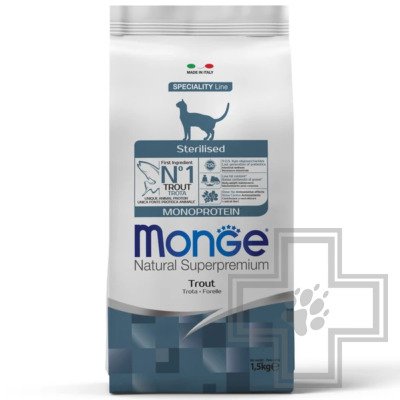 Monge Speciality Line Monoprotein Sterilised Корм для взрослых стерилизованных кошек, с форелью