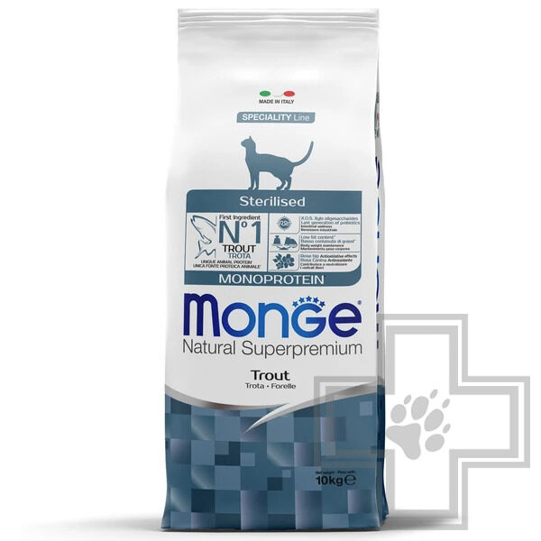Monge Speciality Line Monoprotein Sterilised Корм для взрослых стерилизованных кошек, с форелью