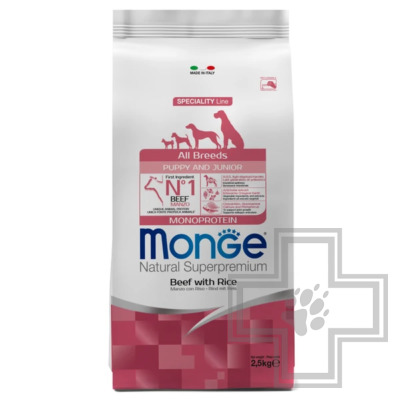 Monge Speciality Line Monoprotein Puppy & Junior Корм для для щенков всех пород, с говядиной и рисом