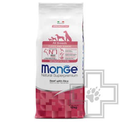 Monge Speciality Line Monoprotein Puppy & Junior Корм для для щенков всех пород, с говядиной и рисом