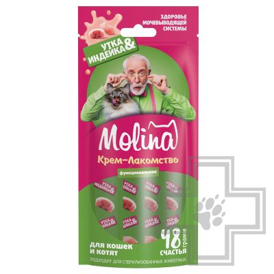 Molina Крем-лакомство с креветками для взрослых кошек, для здоровья мочевыводящей системы