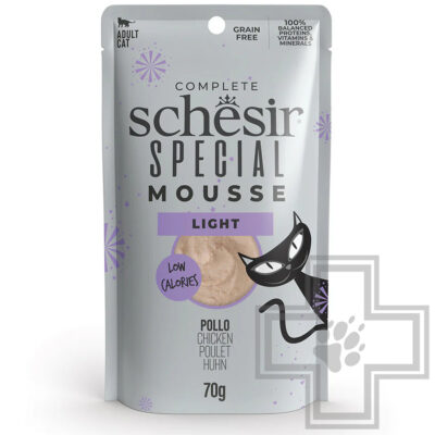 Schesir Special Mousse Light Пресервы для взрослых кошек с избыточным весом, с курицей