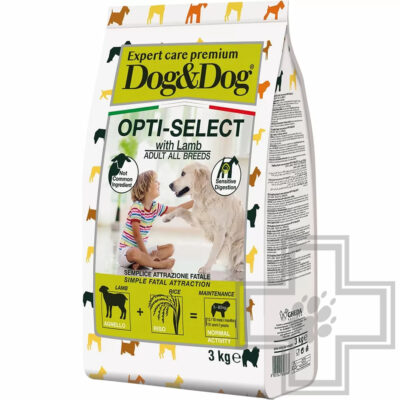 Dog&Dog Expert Premium Opti-Select Корм для взрослых собак, с ягненком и рисом