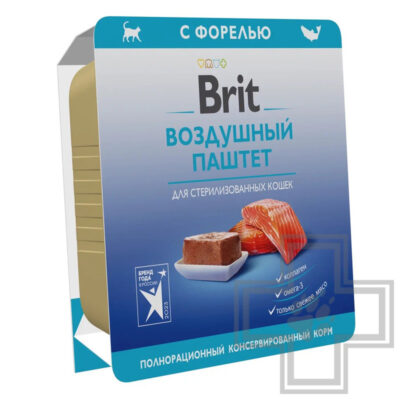 Брит Sterilised Консервы для стерилизованных кошек, воздушный паштет с форелью