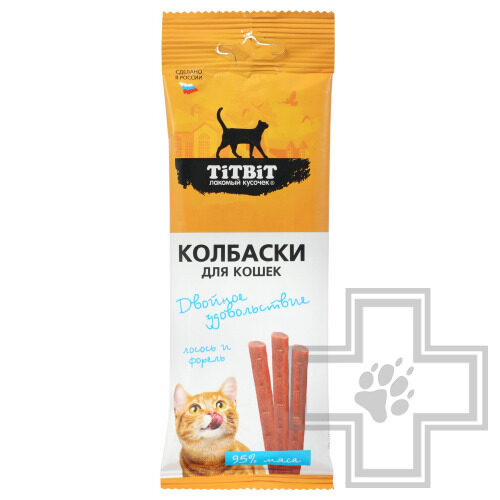 TiTBiT Колбаски для кошек Двойное удовольствие с лососем и форелью