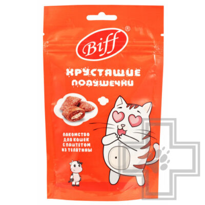 TiTBiT Хрустящие подушечки Biff для кошек с паштетом из телятины